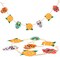 Day of The Dead Decoration Felt Sugar Skull Marigold Flowers Banner (	Orange)